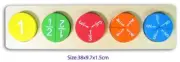Educational Wooden FRACTION PUZZLE Circle Colour Divide Half Math Learn Toy