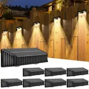 Solar Fence Lights 8 Pack, Solar Deck Lights Outdoor Waterproof, Dusk to Dawn...