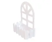 Retro Old Wooden Fence Flower Basket Wall Garden Decoration Three-dimensional Wall Pendant (Round Type)