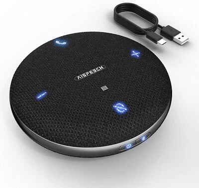 AISPEECH M4 Bluetooth Speakerphone Conference Microphone - Rechargeable - Black