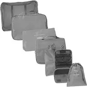TINEASUR 1 Set Travel Storage Bag Set Travel Bags Voyage Clothing Luggage Reusable Tags Storage Clothe Resealable Tag Seal Big Shoes Jumbo Large Lightweight Beige Laundry for Polyester Grey