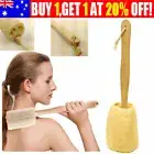 Long Wooden Handled Loofah Body Skin Bath Shower Spa Brush Sponge Back Scrubber