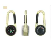 1 Pc Compass Thermometer Carabiner 3 in 1 Mini Compass Carabiner Clip Outdoor Hi