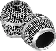 minkissy 2Pcs Metal Microphone Mesh Grill Heads Replacement for Precision Fit Microphone Ball Head Grille Enhances Sound Clarity Modern Design for Studio Use