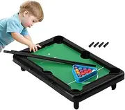 Mini Billiard Table - Wood Frame, Compact Design | Portable Tabletop Pool Set with Arcade Style, Game Table for Children’s Room or Indoor Family Entertainment, Portable Billiards for Children