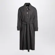 [Ami Paris] Brown Belted Coat In Wool Blend 48 FR Brown
