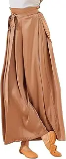 [Angcoco] Women's Adjustable High Waist Wide Leg Loose Fit Chiffon Pants
