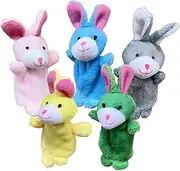 Finger Puppets,Plush Bunny Finger Kids Toys Set of 5 - Soft Hands Toy Puppets Game for Children Family Parents Talking Story