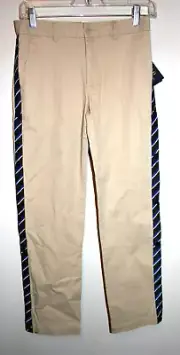 NEW Boys RALPH LAUREN POLO Side Stripe Snap Button Khaki Pants Size 14 NWT