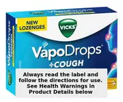 Vicks VapoDrops + Cough Honey Lemon Menthol Lozenges 36 Pack