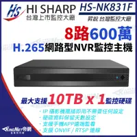 在飛比找PChome24h購物優惠-【昇銳】 HI-SHARP HS-NK831F H.265 