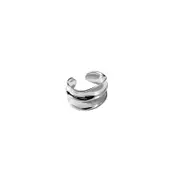 ANYCO Fashion Earrings Silver 925 Sterling Silver Simple No Piercing Three-layer Geometric Ear Clip Women Ear Cuff Jewelry