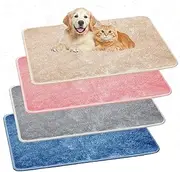 Drydiet 4 Pcs Pet Carrier Pad Travel Pet Reversible Dog Mat Replacement Liners for Travel Dog Bed Pad Washable Plush Cashmere Double Sided Bed Mat for Cat Kennel Crate (Colorful,17 x 11 Inch)