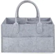 Modern Minimalist Gray Diaper Caddy Organizer, Portable Diaper Holder Nursery St