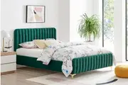 Shangri-La Victoria Velvet Bed Frame (Emerald, Queen)