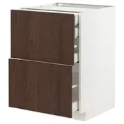 METOD / MAXIMERA base cb 2 frnts/2 low/1 md/1 hi drw, white/Sinarp brown, 60x60x80 cm