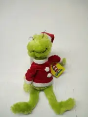 DR. SEUSS HOW THE GRINCH STOLE CHRISTMAS 12" PLUSH GRINCH DOLL IN SANTA SUIT NEW