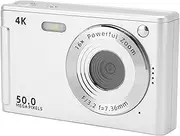 4K Digital Camera, 50MP Vlogging Camera for Photography and Video, Autofocus Anti Shake, Point and Shoot Digital Camera, 16x Zoom, Built in Fill Light, Support Up to 32G