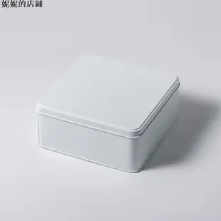 馬口鐵盒 北歐白色 啞光馬口鐵盒 磨砂 包裝收納盒 長方形可印製圖案妮妮
