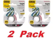 2 Scotch 3M Scrapbooking Tape Double-Sided Photo & Document Tape 0.5 x 300" EACH