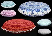 Indian Mandala Floor Pillow Round Cushion Covers Bohemian Tapestry Ottoman Pouf