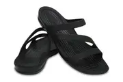 Crocs Womens Swiftwater Sandals Flip Flops Thongs - Black/Black - US 5