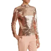 Ted Baker Lovato Sequin Mock Neck Top Size 2