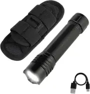 Rechargeable Tactical Flashlight with Belt Holster, 1000 High Lumen Bright LE...