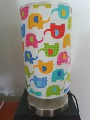 Elephant Bedside touch Lamp base night light fabric shade