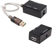 USB to RJ45 Extender Over Cat5 Cat5e Ethernet Cable Extension Adapter Set Connection up to 200ft
