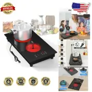 3000W Dual Burner Electric Cooktop with Timer & Kids Lock - Built-in/Countertop