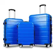 [ALFORDSON] 3PCs Hardside Luggage Set 20" 24" and 28" Blue Color with Dry Wet Separation, Hardshell Suitcases Setting with TSA Lock & Wheel Spinners, Carry-on & Checked Baggages 3-Piece Pack