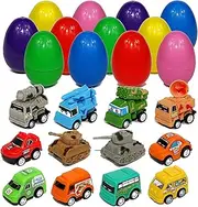 Easter Eggs Filled with Pull-Back Vehicles Cars Trucks Surprise Egg for Kids Boys and Girls