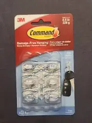 3M Command Clear 6 Mini Hooks 8 Strips Damage Free Hanging Lot of 2
