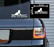 Baby On Board Surf Funny Vinyl Decals Stickers for Cars, Van, Trucks, Laptop (White, 6.5" x 3")