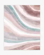 245' x 305' | Machine Washable Runner Rug | Kid & Pet Friendly | Indoor Rug | Watercolour Waves Pale Mauve Flatwoven Rug | Ruggable