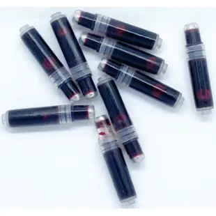 連續章墨水管(水性)、卡式墨水管（梅花）、墨色計有：紅、藍、黑、紫、綠、粉紅、天藍、每支特價10元（買10送1）11支賣