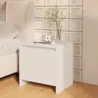 Bedside Cabinet Set 2 Pcs White Bedroom Furniture Nightstand Table with Door