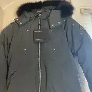 Moose Knuckle Boys Bomber Grey Charcoal Fur Hood Puffer Kids coat Size Large