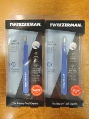 2 Pack: Tweezerman Stainless Steel Slant Eyebrow Tweezer *Sky Blue* E11C
