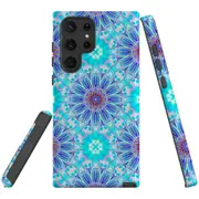 For Samsung Galaxy S22 Ultra Case, Armour Cover, Psychedelic Blues