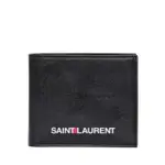 YSL SAINT LAURENT 聖羅蘭 LOGO設計 小牛皮 對折短夾