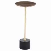 Antique Small Brass Accent Modern Slim Stand Cocktail Drink Side Table
