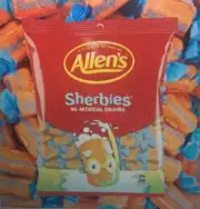 ALLENS SHERBIES 850g BULK BAG x1 BRAND NEW SEALED CHEWY LOLLIES CONFECTIONERY