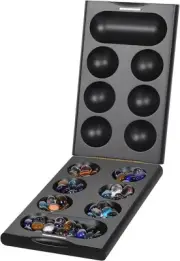 Wooden Mancala Board Game Set with 48 + 24 Bouns Multicolor Glass Stones...
