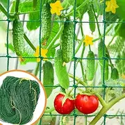 HLARTNET Heavy Duty Garden Trellis (9 x 6.6 Ft) for Climbing Plants - Green Polyethylene (PE) Rectangular Netting for Cucumber, Bean, Green Peas, Tomato, Plants