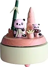 Woodylands Music Boxes. Panda Relaxing Afternoon. Keepsake with Teddy Bear Picnic Tune | D.11cm x 12cm Tall