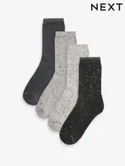 Monochrome Neppy Cushion Sole Socks 4 Pack (396940) | $23