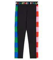 [Stella McCartney Kids] Stella McCartney Kids Logo striped jersey leggings Y 4 multicoloured
