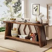 [Tribesigns] Console Table 180 cm Extra Long, 2-Tier Hallway Table with Storage, Wooden Behind Couch Table in Living Room